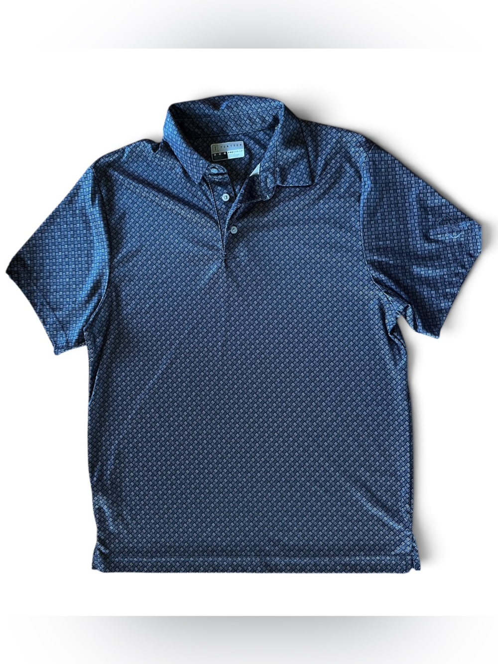 PGA Tour Men's Gray and Black Micro-Pattern Pro Series Polo Golf Shirt